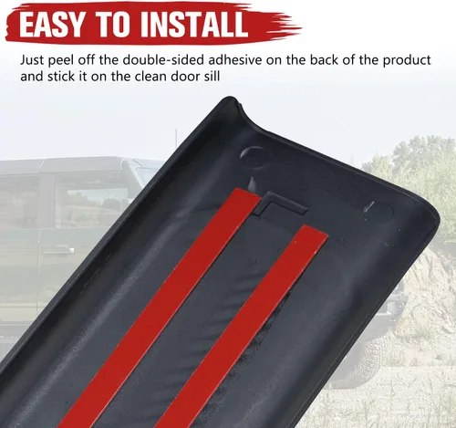 Vista 4 de HAKA TOUGH Protector de umbral de puerta de automóvil para Ford Bronco de 4 puertas 2021 2022 2023 2024 2025, protección contra arañazos, 4