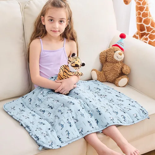 Vista 14 de yescool Manta con Peso de Unicornio de 3 Libras Manta de Regazo con Peso Refrescante, Manta con Peso de Arcoíris Rosa, Mantas de Sofá