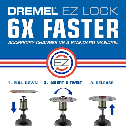 Vista 6 de Dremel EZ725 - Juego de accesorios de herramientas rotativas multiusos de 70 piezas con kit de almacenamiento, EZ-Lock y tambor EZ para cambios