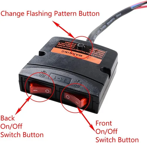 Vista 7 de CORP Combo ámbar multifunción, advertencia de emergencia, 30 pulgadas, barra de luz superior de techo de 56 LED y 8 x 20 LED SYNC lámpara