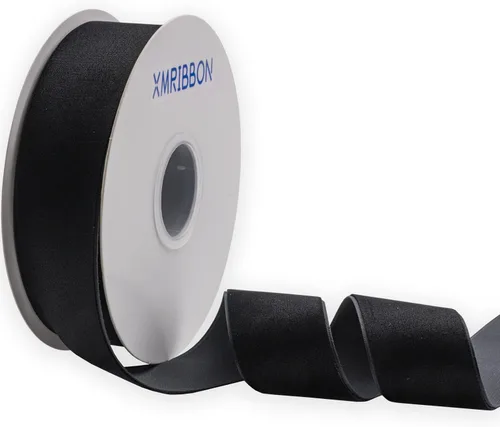 Vista 30 de Cinta de terciopelo negro de un solo lado, carrete de 1 pulgada por 10 yardas