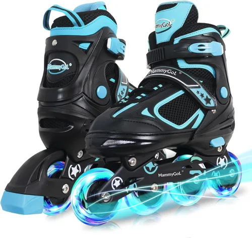 Vista 11 de MammyGol Adjustable Inline Skates for Kids Boys Girls Youth Beginner with Light up Wheels Ages 4-16