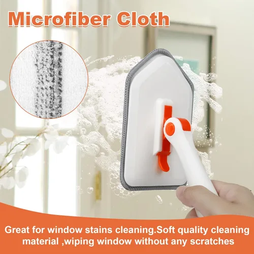 Vista 5 de Cepillo de limpieza de mango largo para ducha, cepillos de limpieza 3 en 1 con 3 cabezales de limpieza de diferentes funciones, cepillo