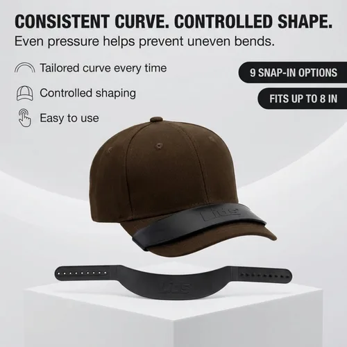 Vista 2 de Lids Doblador de Ala de Sombrero – Curvador de Ala de Gorra de Béisbol y Herramienta de Moldeado, 9 Opciones de Curva con Encaje, Ajuste Universal