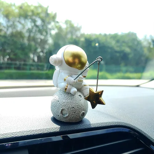 Vista 2 de Lindos adornos de coche de pesca para salpicadero, decoración de tablero de instrumentos de coche de peces oscilantes, divertida decoración de coche