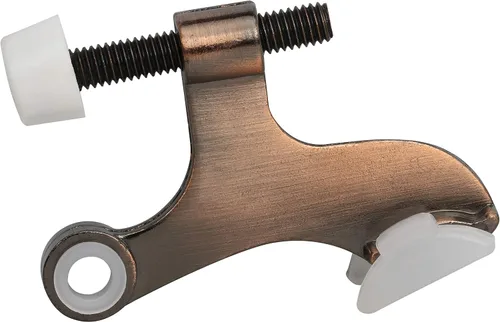 Vista 8 de Paquete de 5 tope de puerta Rok Hardware ajustable de alta resistencia con acabado de latón antiguo, ROKDSP1AB