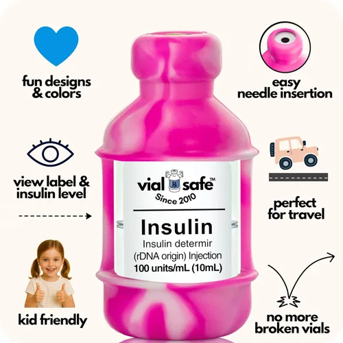 Vista 5 de VIAL SAFE™ Funda protectora de viales de insulina Protector seguro de botella de insulina y cubierta para viales de 0.3 fl oz Compatible