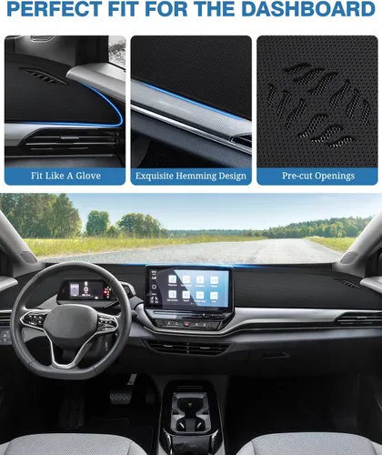 Vista 357 de FIILINES - Cubierta para tablero, accesorio para tablero de malla antideslizante, parasol sin reflejos y protector compatible con Toyota Tundra