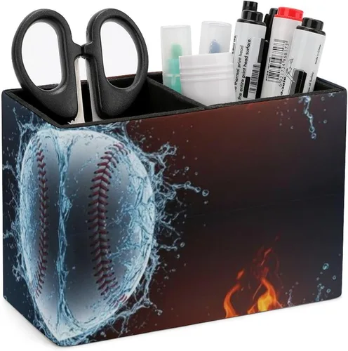 Vista 14 de Desk Organizer Pencil Cups Aztec Red Blue, Convenient Storage for Your Writing Tools