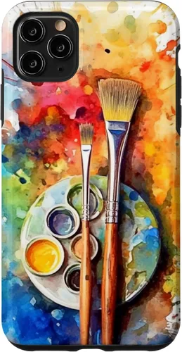 Vista 19 de Watercolor Paints Paleta y pincel pintor artista caso para iPhone 17