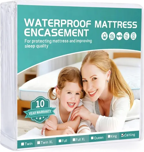 Vista 12 de Protector de colchón individual XL de 39 x 80 pulgadas de profundidad de 9 pulgadas de profundidad. Funda de colchón con somier, impermeable, suave