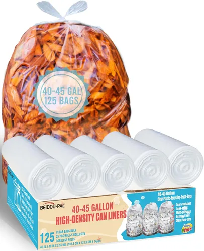 Vista 17 de BEIDOU-PAC Bolsas de basura de 2 a 4 galones, 400 unidades a granel, bolsas de reciclaje de plástico transparente, pequeñas bolsas de basura