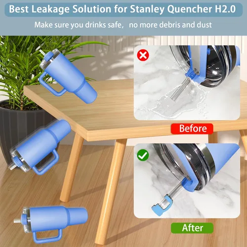 Vista 3 de Juego de 3 tapones de silicona a prueba de derrames, compatibles con Stanley Cup 1.0 de 40 onzas/30 onzas, accesorios para vasos, incluye 2 tapas