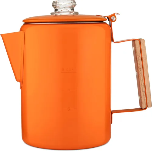 Vista 9 de COLETTI Bozeman Blue Percolator Cafetera — Cafeteras de Camping — La Percoladora Favorita para Camping — SIN Aluminio o Plástico [9 tazas, Azul]
