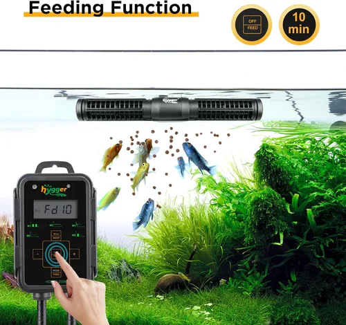 Vista 3 de Hygger Marcador de Olas para Acuario 1321 GPH 12W, Bomba de Flujo Cruzado Ajustable con Controlador de Pantalla LED, Cabezal de Potencia Magnético