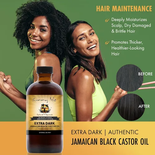 Vista 6 de Sunny Isle Aceite de castor negro jamaiquino extra oscuro 8 oz, Extra Dark 4 oz, 1, 1