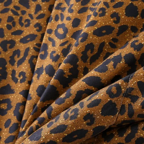 Vista 5 de Mengersi Juego de edredón con estampado de leopardo, tamaño matrimonial, estampado de guepardo, reversible, para todas las estaciones, con 2 fundas