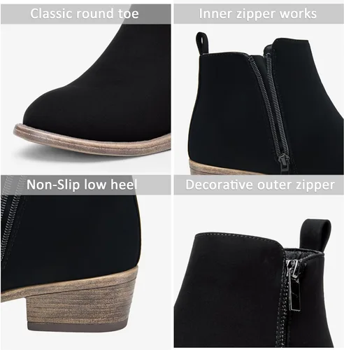 Vista 4 de Jeossy Botines de tacón grueso y bajo para mujer