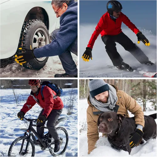 Vista 9 de Insulated Synthetic Leather Winter Work Gloves - 3M Thinsulate, Fleece-Lined, Water-Resistant