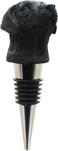 Labrador Retriever - Tapón para botella de vino para perro, regalo para Navidad, Acción de Gracias, color negro