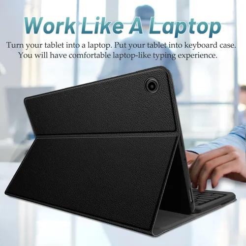 Vista 5 de Funda de teclado retroiluminado con panel táctil para Lenovo Tab M10 Plus 3ª generación de 10.6 pulgadas versión 2022, teclado inalámbrico