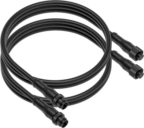 Vista 10 de BTF-LIGHTING Conector eléctrico de tuerca metálica de 2 pines, 18 AWG IP68, conector hembra macho de 7.87 pulgadas/7.9 in, cable de extensión