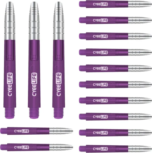 Vista 9 de CyeeLife Ejes de dardos transparentes de aluminio y plástico, 15 piezas (5 juegos) 1.378 in/1.890 in