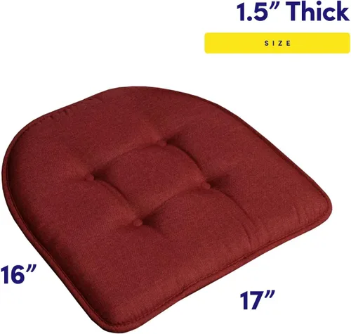 Vista 2 de Sweet Home Collection - Cojín de espuma viscoelástica para silla, con capitoné, parte trasera de goma antideslizante, en forma de U, 17 x
