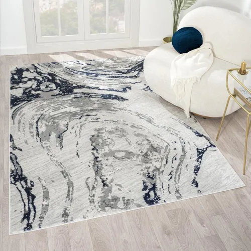 Vista 11 de LUXE WEAVERS Alfombra de área azul 2x3 con remolino de mármol