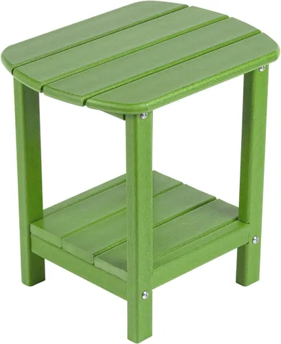 Vista 11 de nalone Adirondack - Mesa auxiliar para exteriores de 16.5 pulgadas, mesa auxiliar de plástico HDPE doble Adirondack para patio (verde)
