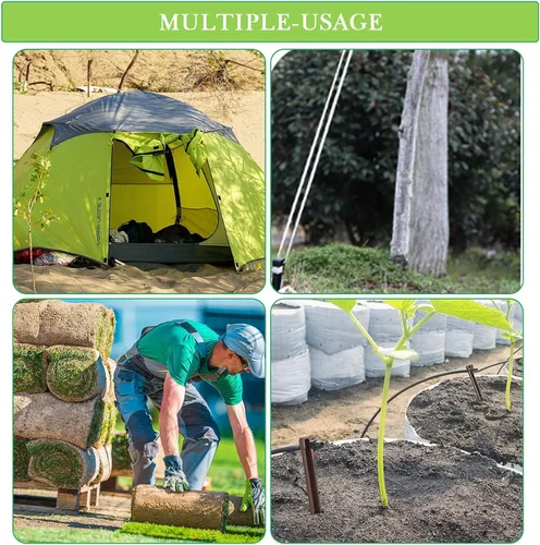 Vista 6 de Paquete de 30 estacas de jardín de 10 pulgadas, estacas de plástico resistentes para carpa, estacas de anclaje para bordes, terrazas, tablas