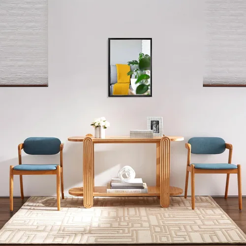 Vista 5 de Espejo rectangular pequeño negro de 11 x 15 pulgadas para espejo de tocador de baño o decoración de pared, espejo de marco de metal cepillado