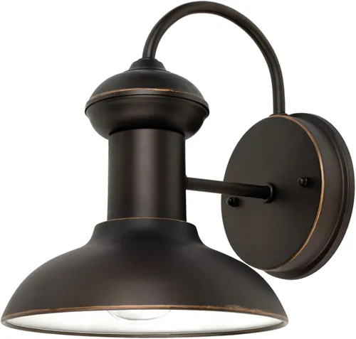 Vista 10 de GLOBE Electric 44841 Sutton - Aplique de pared para exteriores, lámpara de latón mate, luz de porche delantero o luz de granero al aire libre Sutton