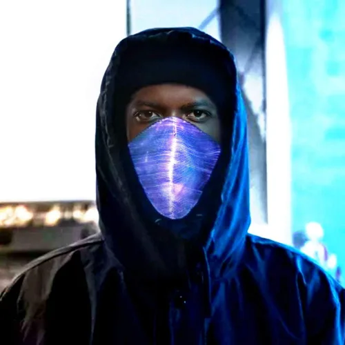 Vista 2 de NeonPunk Máscara facial luminosa LED recargable, Negro