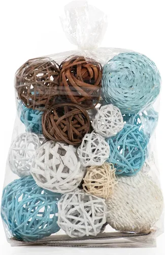 Vista 3 de ANDALUCA Bolsa de relleno decorativa para jarrón con orbes, bolas (azul aguamarina)