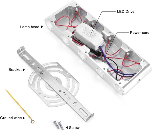 Vista 8 de Kawell Aplique de pared moderno de 10 W, luz de pared LED para interiores, lámpara de pared LED de aluminio para dormitorio, sala de estar, mesita