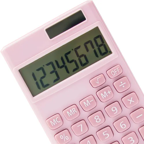 Vista 4 de Calculadoras Estándar Básicas Calculadora Digital Pequeña de Escritorio con Pantalla LCD de 8 Dígitos, Energía Solar y Batería Calculadora