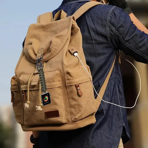 Vista 6 de Llavero de cuerda de paracaídas compatible con correa trenzada militar Apple Watch Fob