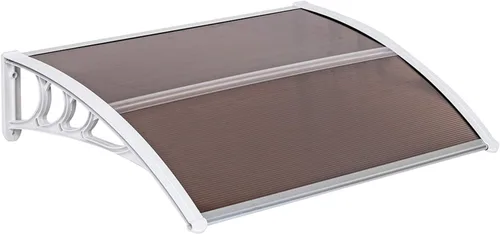 Vista 16 de Toldo para puerta de patio, cubierta de policarbonato para puerta delantera al aire libre, protección UV, lluvia, nieve, luz solar, hoja hueca