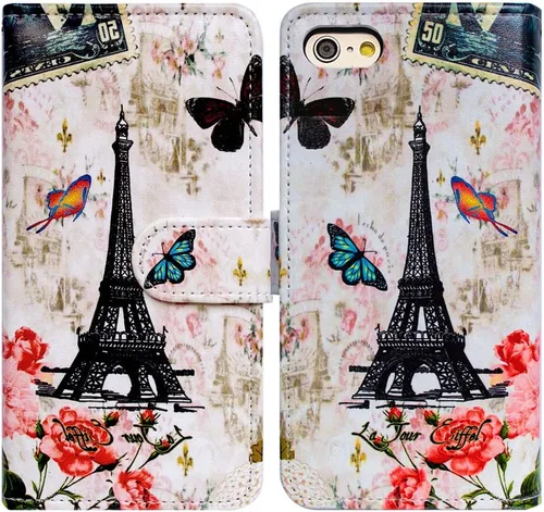 Vista 10 de Bcov Bcov - Funda para iPod Touch 7/iPod Touch 6, diseño de libélula colorida funda de piel con tapa y función atril para iPod Touch 7/6/5