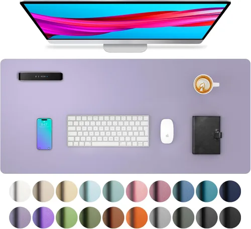 Vista 781 de Aothia Protector de escritorio de cuero, alfombrilla para mouse, alfombrilla de escritorio de oficina, 31.5 x 15.7 pulgadas, secante de escritorio