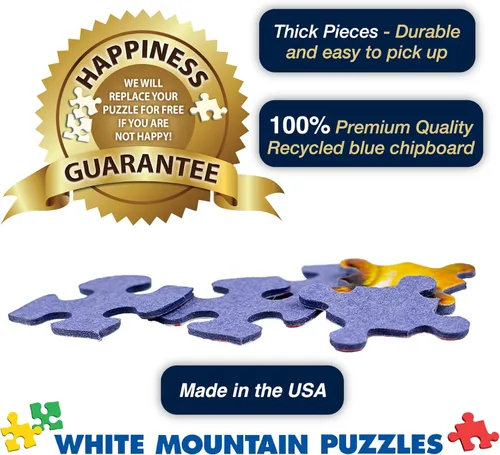 Vista 6 de White Mountain Rompecabezas de 1000 piezas para adultos, collage vintage, gran rompecabezas de rompecabezas en formato de regalo para personas