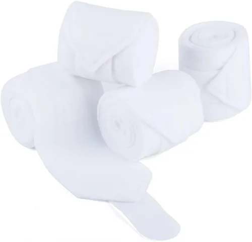 Vista 11 de Envolturas de polo para caballo, 8.2 ft, forro polar suave, vendaje ecuestre, paquete de 4 unidades (negro, 8.2 ft)