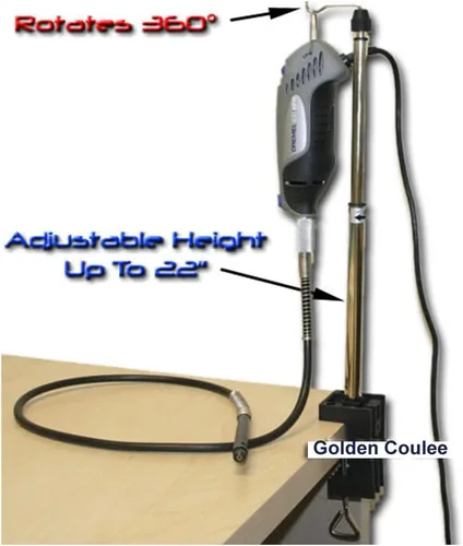 Vista 3 de Soporte para herramientas rotatorias, soporte ajustable para Dremel Foredom y otras herramientas rotativas