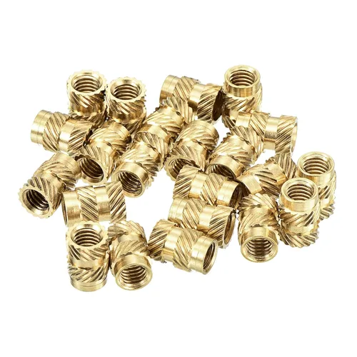 Vista 16 de uxcell Tuercas de inserción moleteadas, 80 piezas M2 x 3 mm L x 3.5 mm DI 3D Impresión de tuercas de latón Tuercas de rosca hembra Insertos de latón