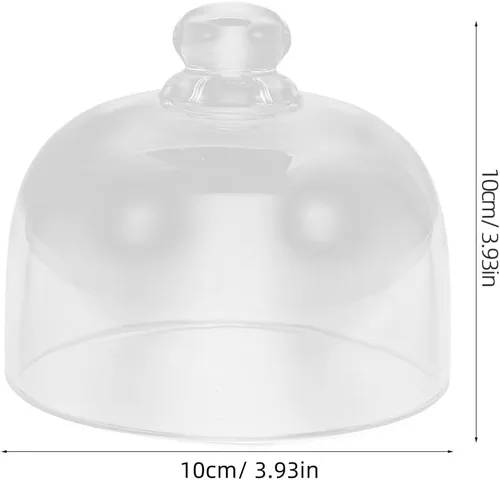 Vista 5 de HEALLILY Cubierta de cristal para tartas, cúpula de 3.93 pulgadas, cubierta protectora transparente para postres de alimentos, exhibición
