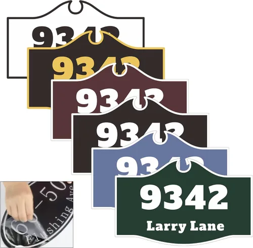 Vista 22 de Letrero de dirección personalizado para casa, placa acrílica de número de casa, letrero de dirección horizontal, números de casa reflectantes