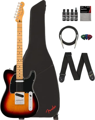 Vista 33 de Fender Player II Telecaster - Paquete color caramelo claro con estuche, correa, cable, paquete de 3 púas y kit de limpieza para guitarra