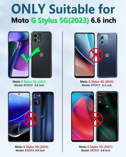 Vista 2 de FNTCASE Funda para Motorola Moto G-Stylus-5G-2023: funda protectora de doble capa a prueba de golpes Parte trasera texturizada antideslizante