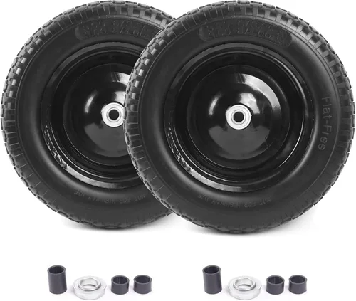 Vista 13 de AR-PRO Neumático y rueda sin pinchazos de 4.80/4.00-8" - Neumáticos sólidos para carretilla de 14.5" con cubo centrado de 3"-7" y rodamientos